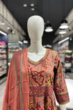 Buy Peach Floral Anarakali kurta with Dupatta Set