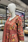 Buy Peach Floral Anarakali kurta with Dupatta Set