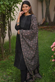 Black Cotton Kurta Suit With Ajrakh dupatta