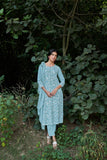 Blue Lucknowi Style Printed kurta set
